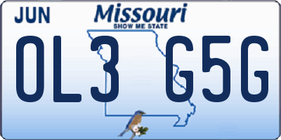 MO license plate OL3G5G