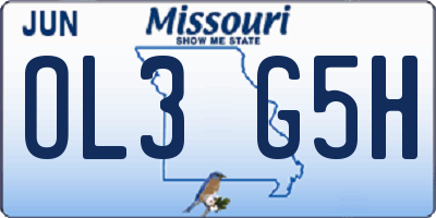 MO license plate OL3G5H