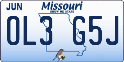 MO license plate OL3G5J