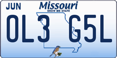 MO license plate OL3G5L
