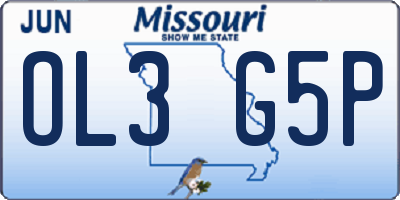MO license plate OL3G5P