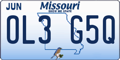 MO license plate OL3G5Q