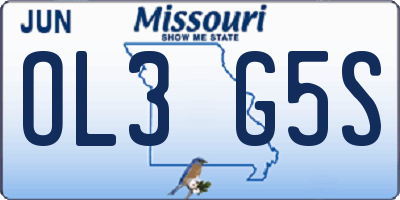 MO license plate OL3G5S