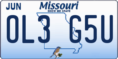 MO license plate OL3G5U