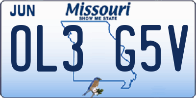 MO license plate OL3G5V