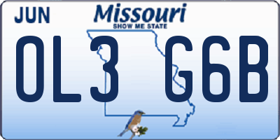 MO license plate OL3G6B