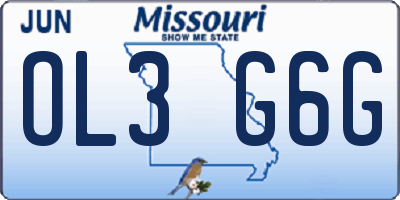 MO license plate OL3G6G