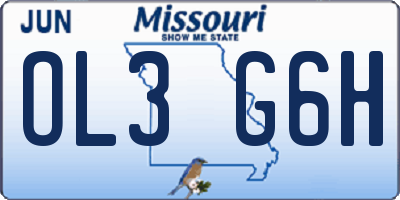 MO license plate OL3G6H