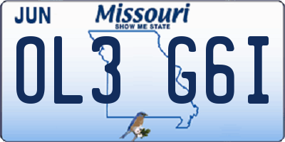 MO license plate OL3G6I