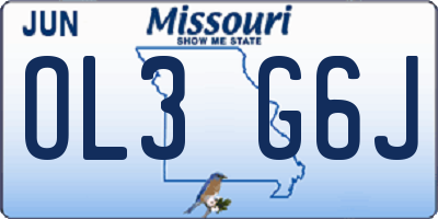 MO license plate OL3G6J