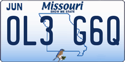 MO license plate OL3G6Q