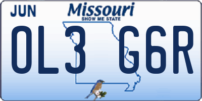 MO license plate OL3G6R