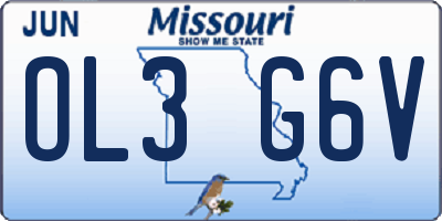MO license plate OL3G6V