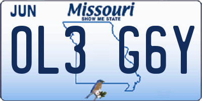 MO license plate OL3G6Y