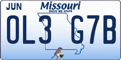 MO license plate OL3G7B