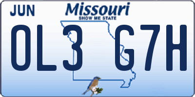 MO license plate OL3G7H