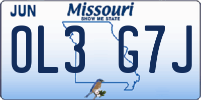 MO license plate OL3G7J