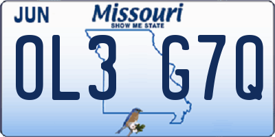 MO license plate OL3G7Q