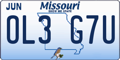 MO license plate OL3G7U