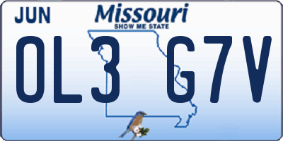 MO license plate OL3G7V