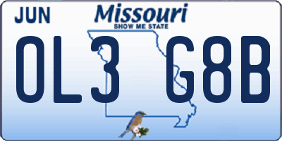 MO license plate OL3G8B