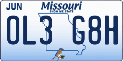 MO license plate OL3G8H