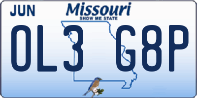 MO license plate OL3G8P