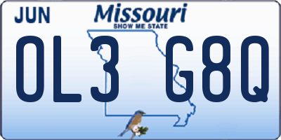 MO license plate OL3G8Q