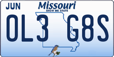 MO license plate OL3G8S