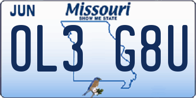 MO license plate OL3G8U