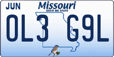 MO license plate OL3G9L