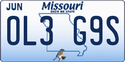 MO license plate OL3G9S