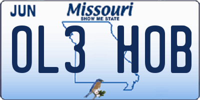 MO license plate OL3H0B