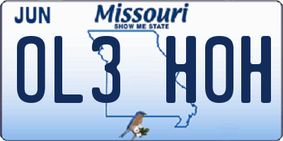 MO license plate OL3H0H