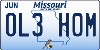 MO license plate OL3H0M