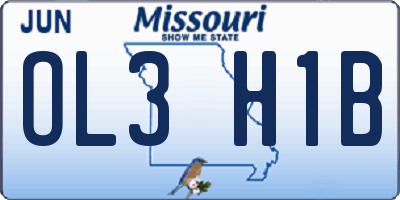 MO license plate OL3H1B