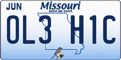 MO license plate OL3H1C