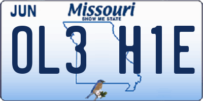 MO license plate OL3H1E