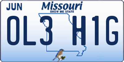 MO license plate OL3H1G