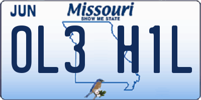 MO license plate OL3H1L
