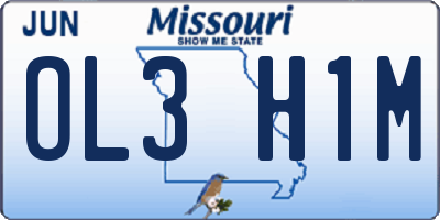 MO license plate OL3H1M