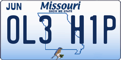 MO license plate OL3H1P