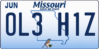 MO license plate OL3H1Z