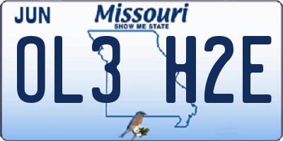 MO license plate OL3H2E