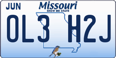 MO license plate OL3H2J