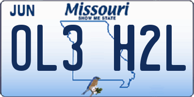 MO license plate OL3H2L
