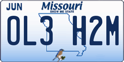 MO license plate OL3H2M