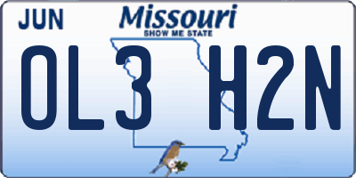 MO license plate OL3H2N