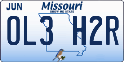 MO license plate OL3H2R