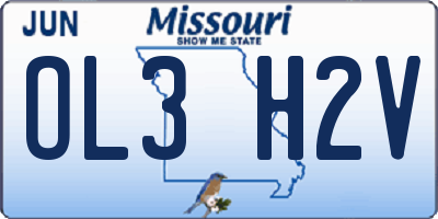 MO license plate OL3H2V